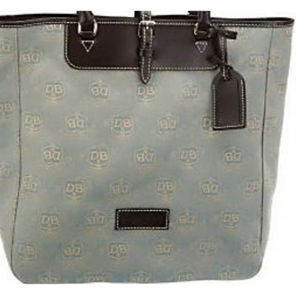 Dooney & Bourke signature crest fabric Editors Tote Apple Green, NWT